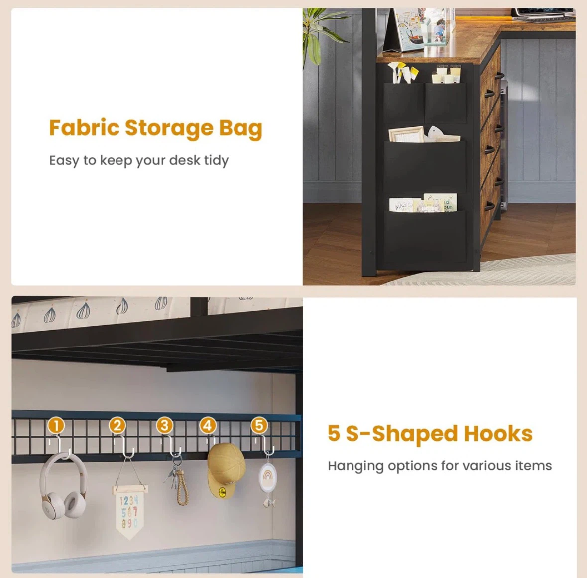 Loft Bed U Shaped Desk Full/Double Size - photo 2