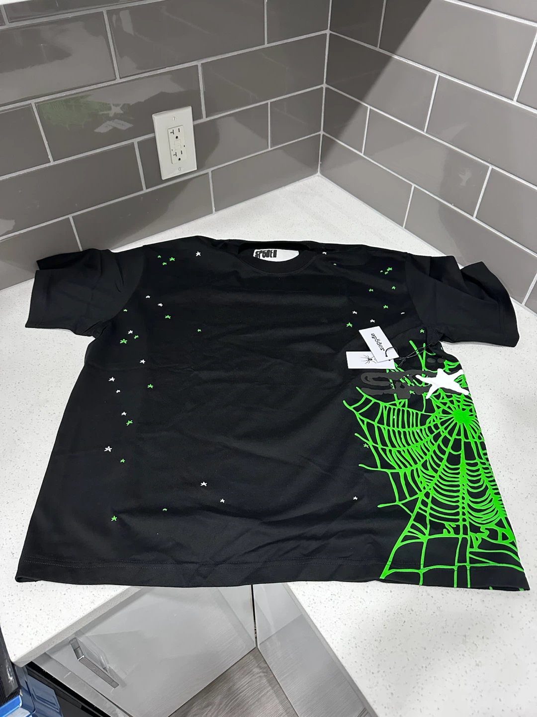 SP5DER Black Heavy Web T-Shirt