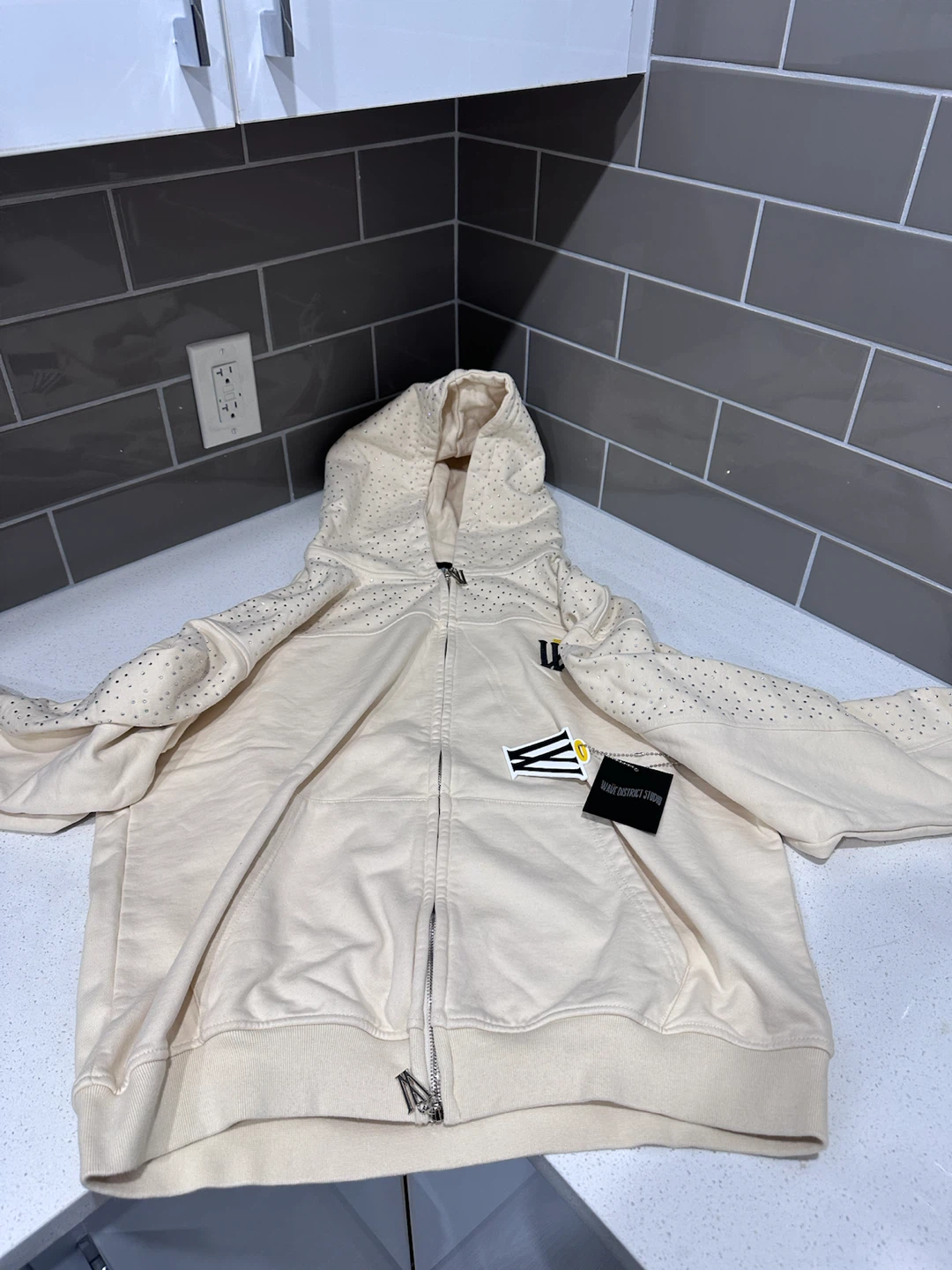 Wave District Studio Resort Rhinestone Zip-up Hoodie