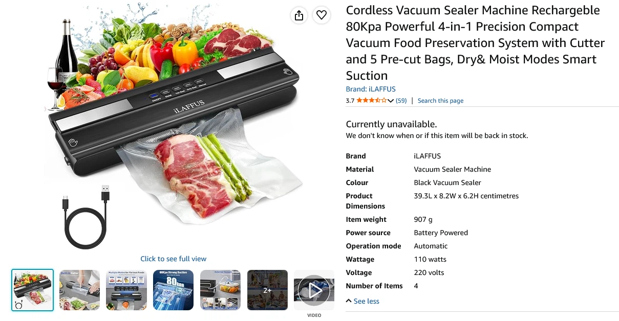 BRAND NEW • In Box Sealed • CORDLESS VACUUM SEALER • w 50+ Bags