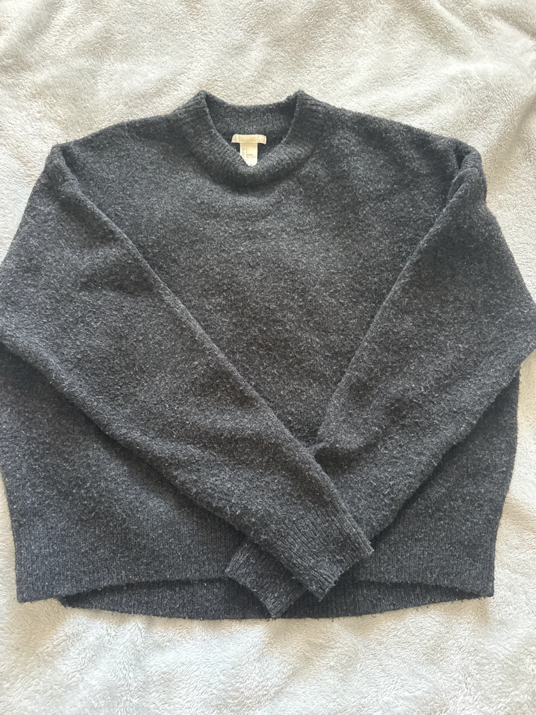 H&M Charcoal Grey Crew Neck Sweater -SIZE S