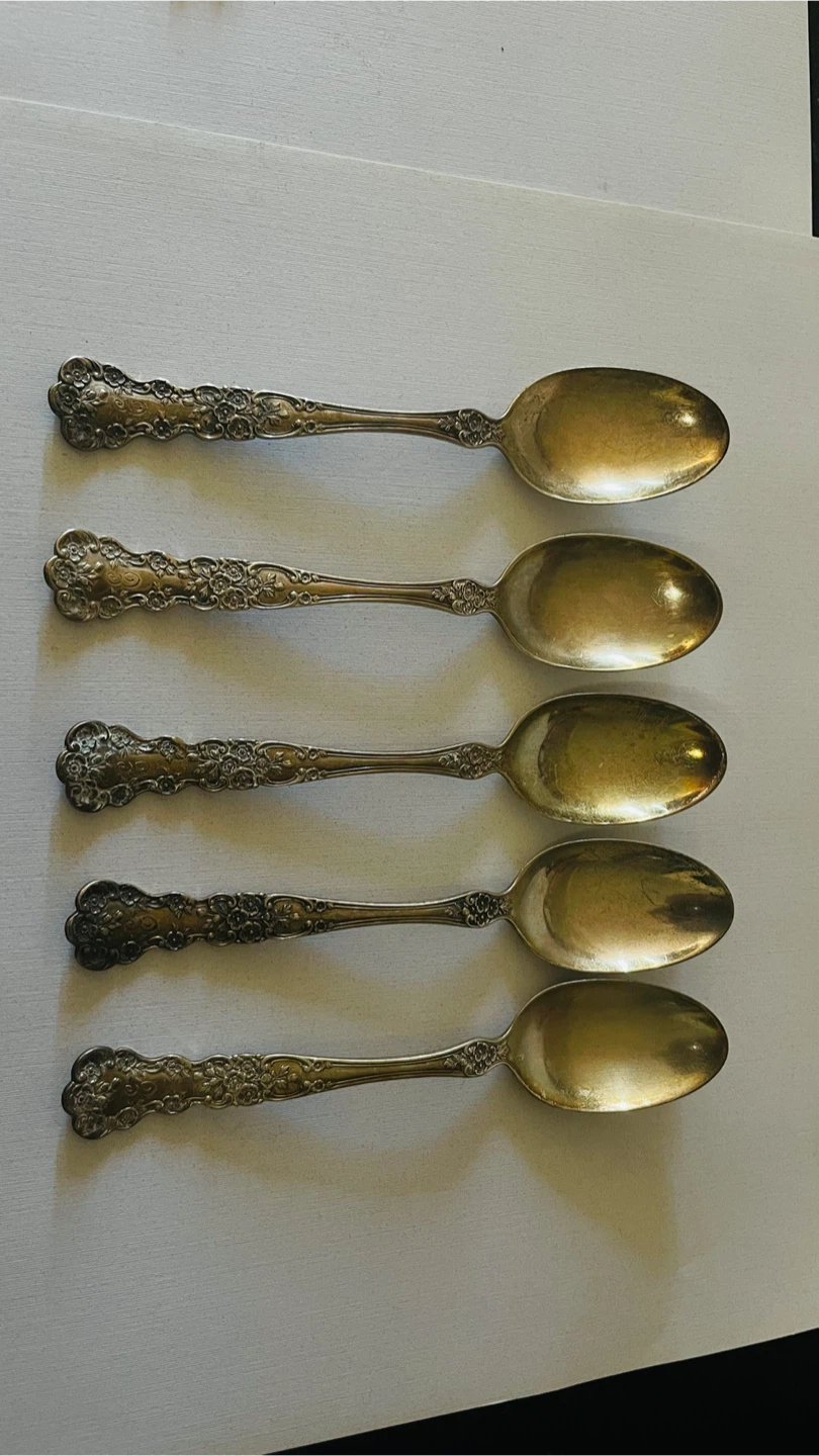 Vintage Wallace Sterling Silver Spoons (5-Piece Set)
