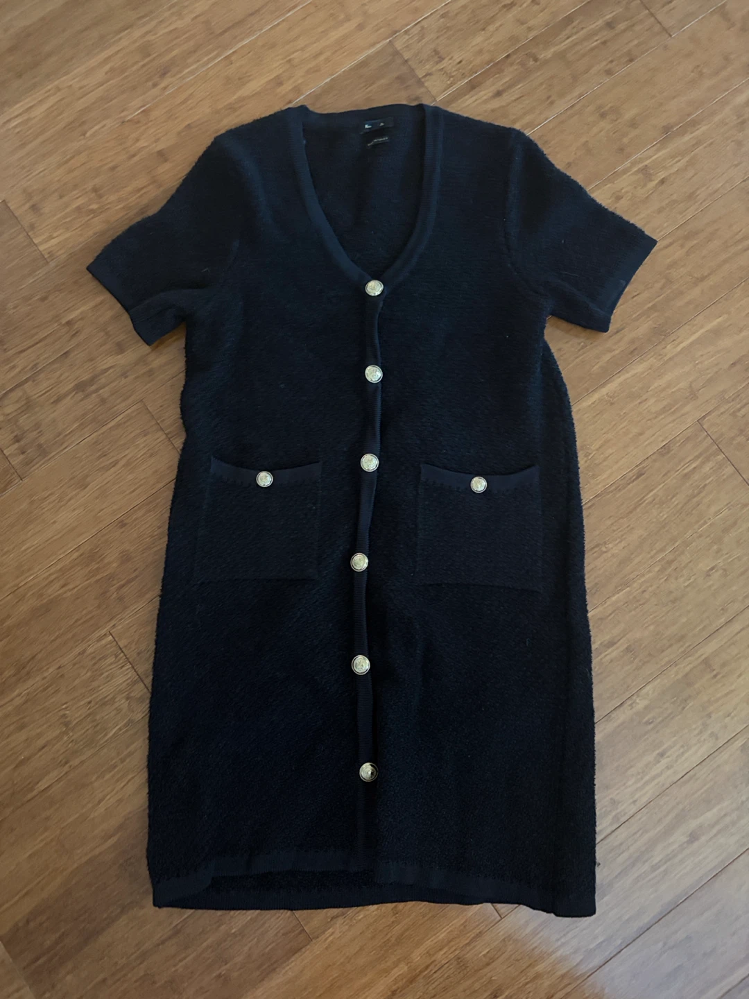 Massimo Dutti Black Button-Up Dress