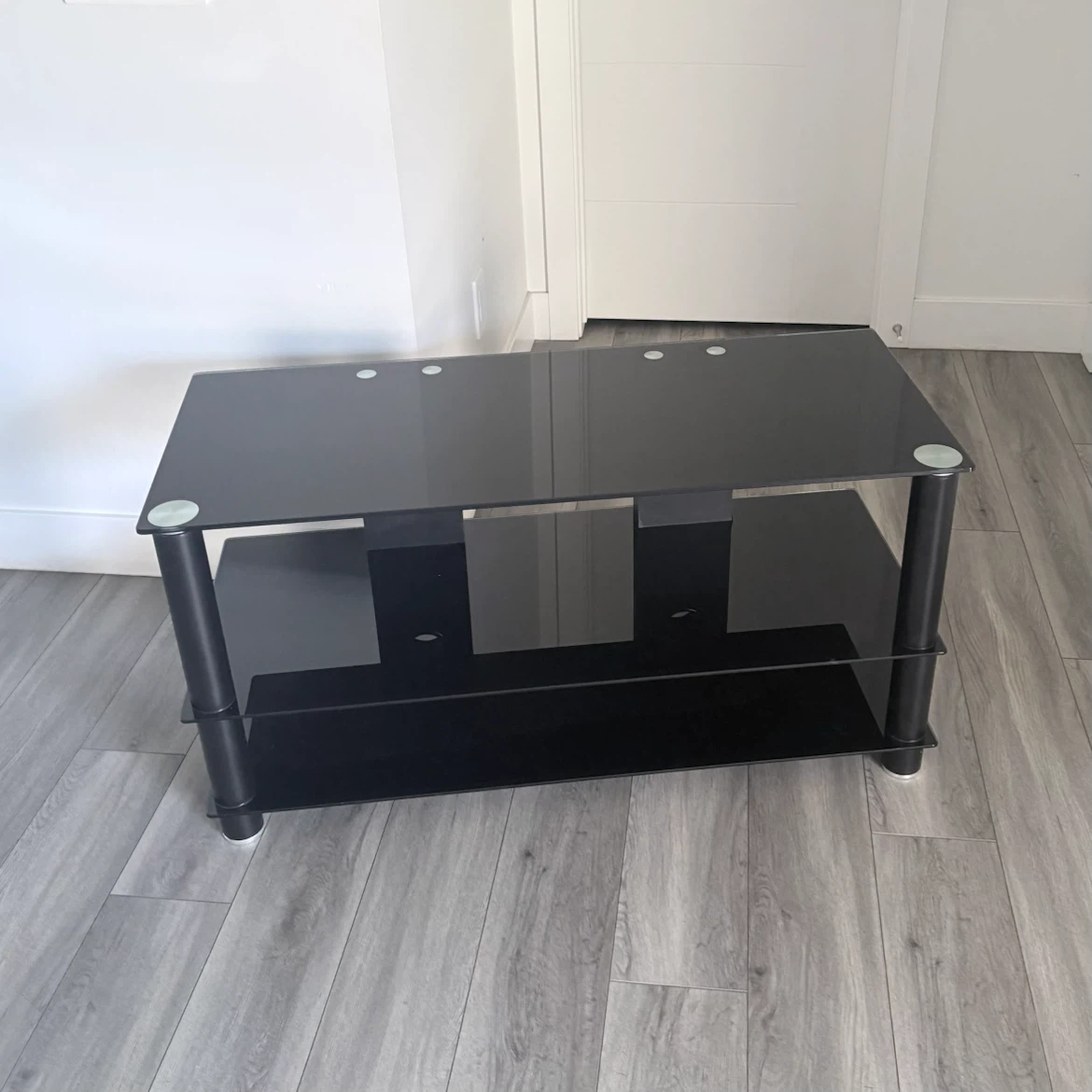 Black Glass TV Stand