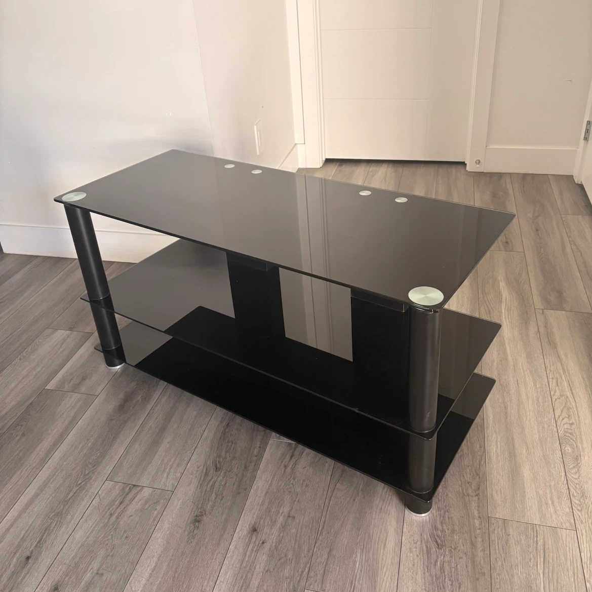 Black Glass TV Stand - photo 2