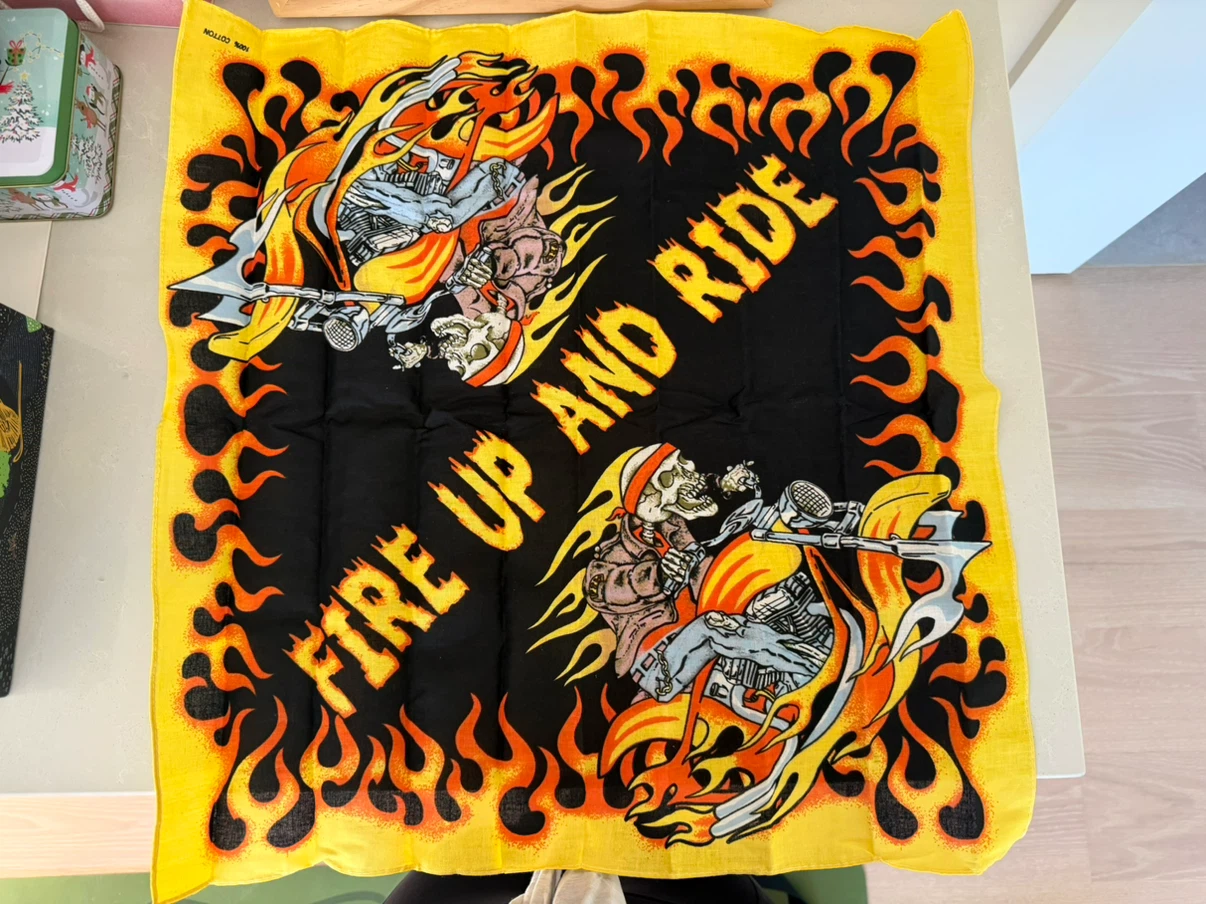 🏈Fire Up And Ride Skull Graphic Bandana