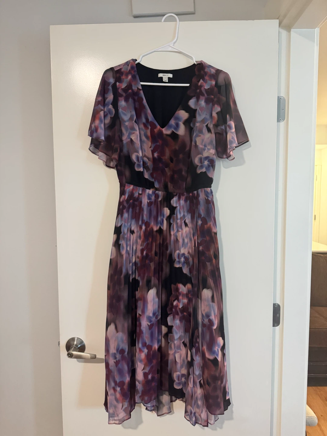 RW&CO Floral Print Pleated Midi Dress