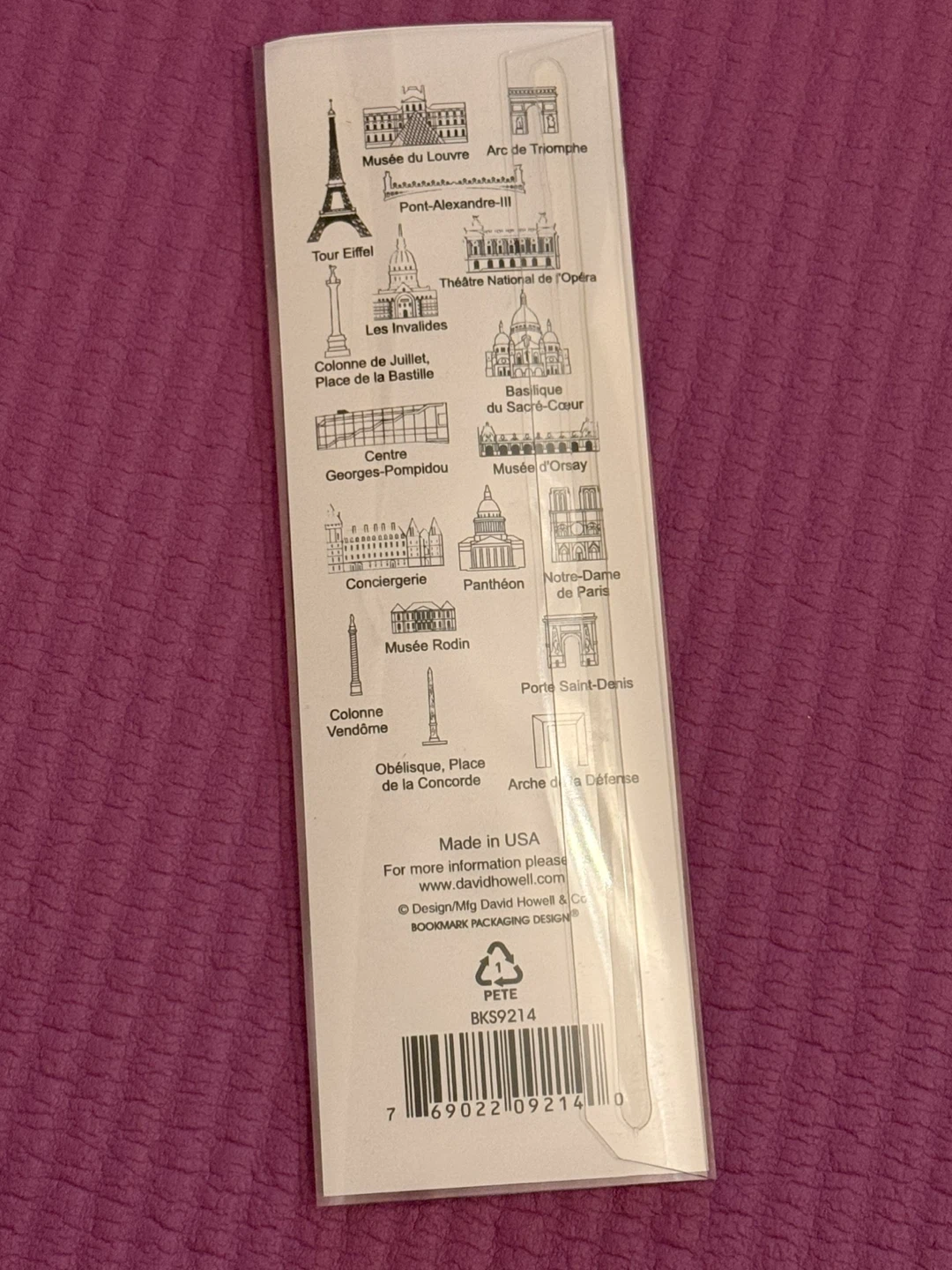 🏈David Howell & Co Paris Skyline Bookmark - photo 3