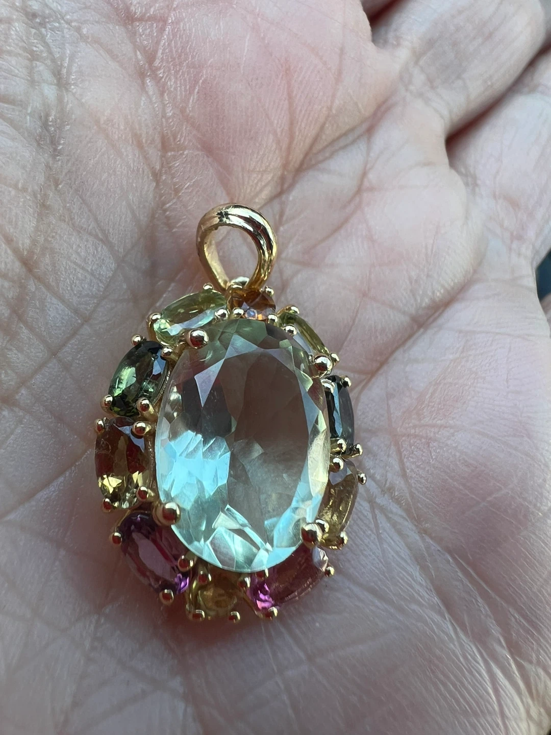 925 Sterling Silver Multi-Gemstone Pendant