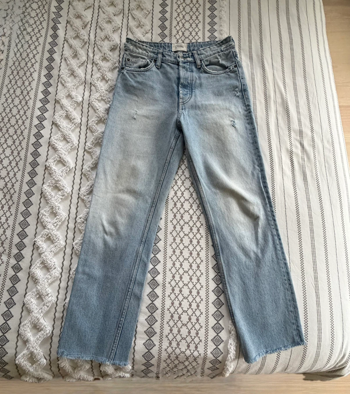 🏈Zara Authentic Denim Light Wash Straight Leg Jeans - photo 2