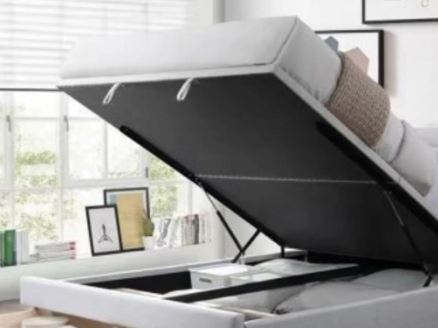 Leons Grey Upholstered Storage Bed-Ready for pick up - photo 4