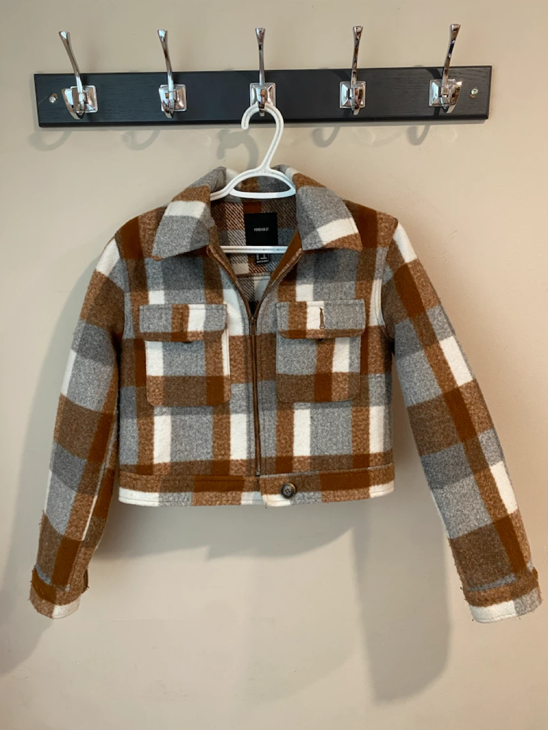 Forever 21 Plaid Cropped Jacket