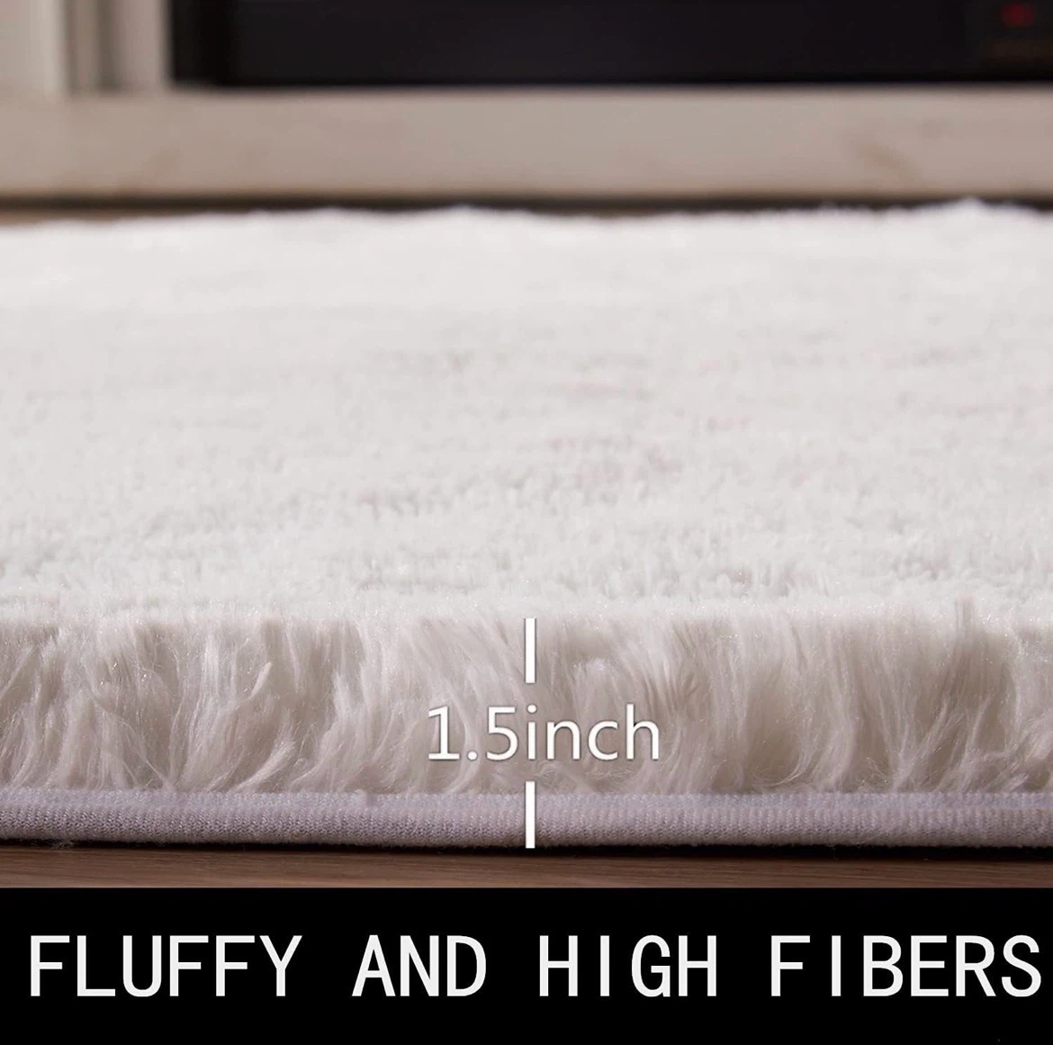 7x9 White Soft Shag Area Rug - photo 2