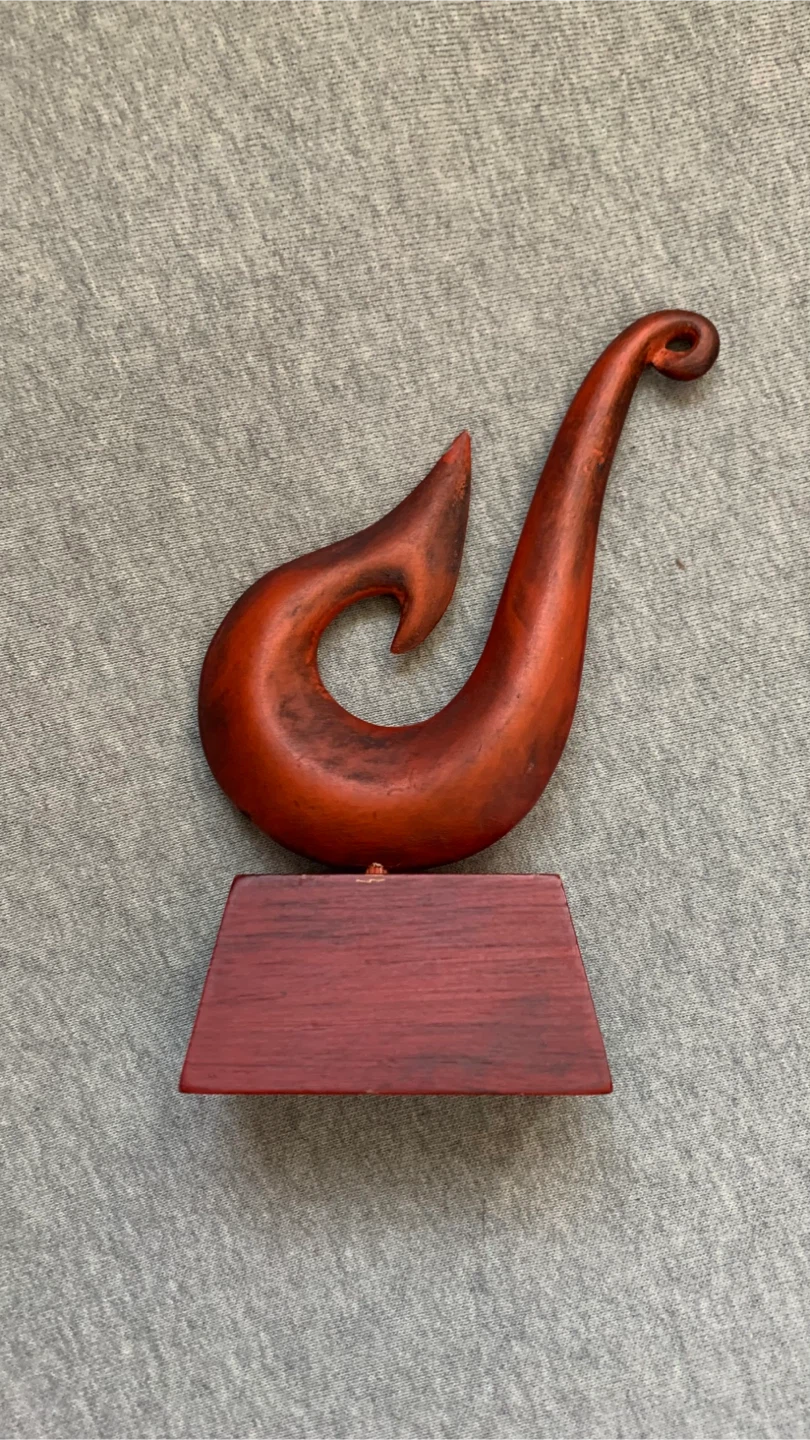 Decorative Wood Fish Hook on Base - About 6” High - photo 2