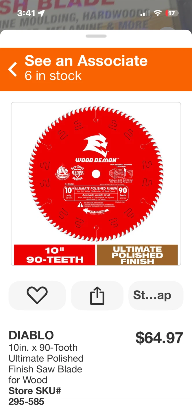 Diablo Wood Demon 10-inch 90-Tooth Saw Blade