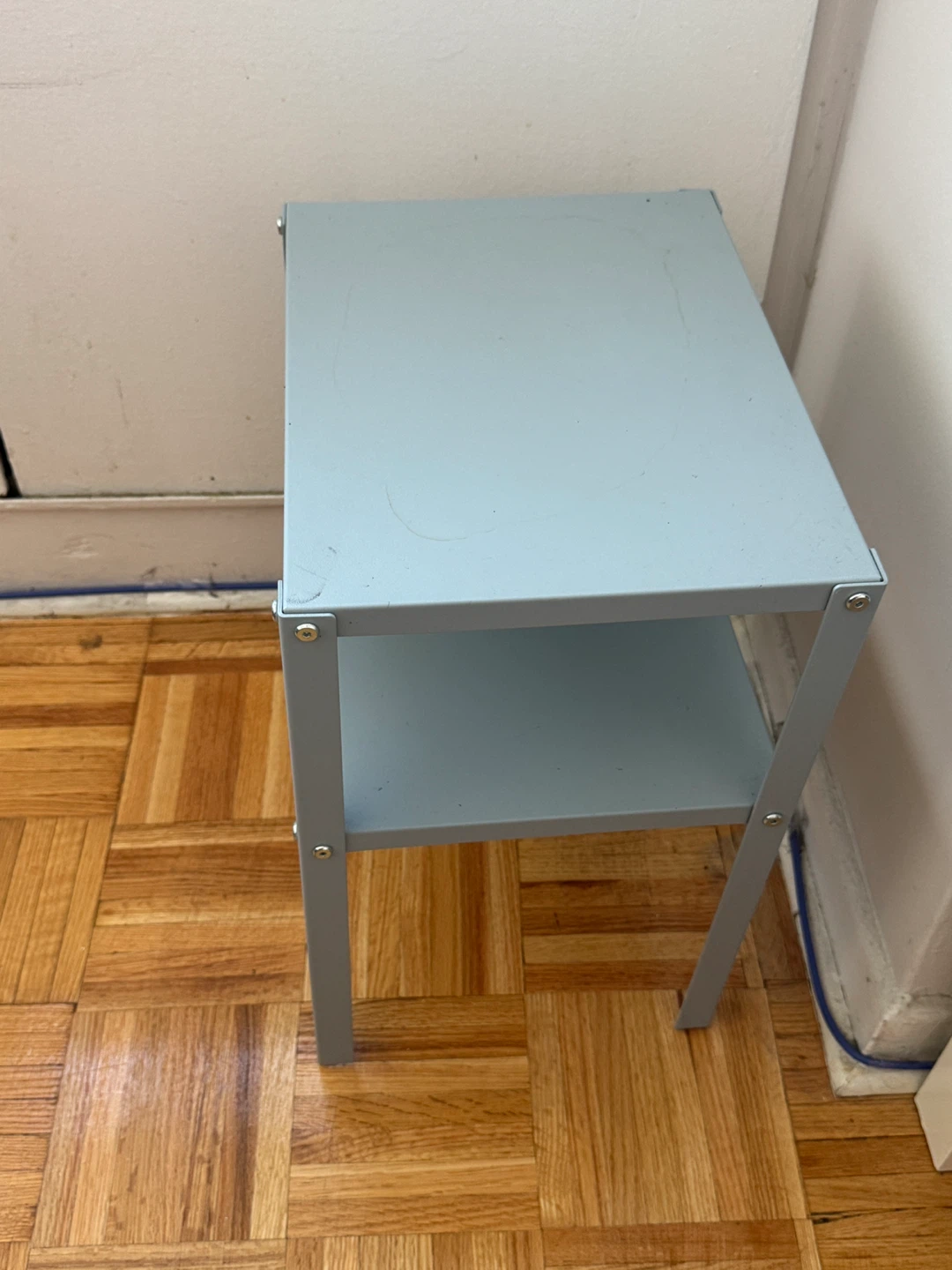 Light Grey Metal Side Table