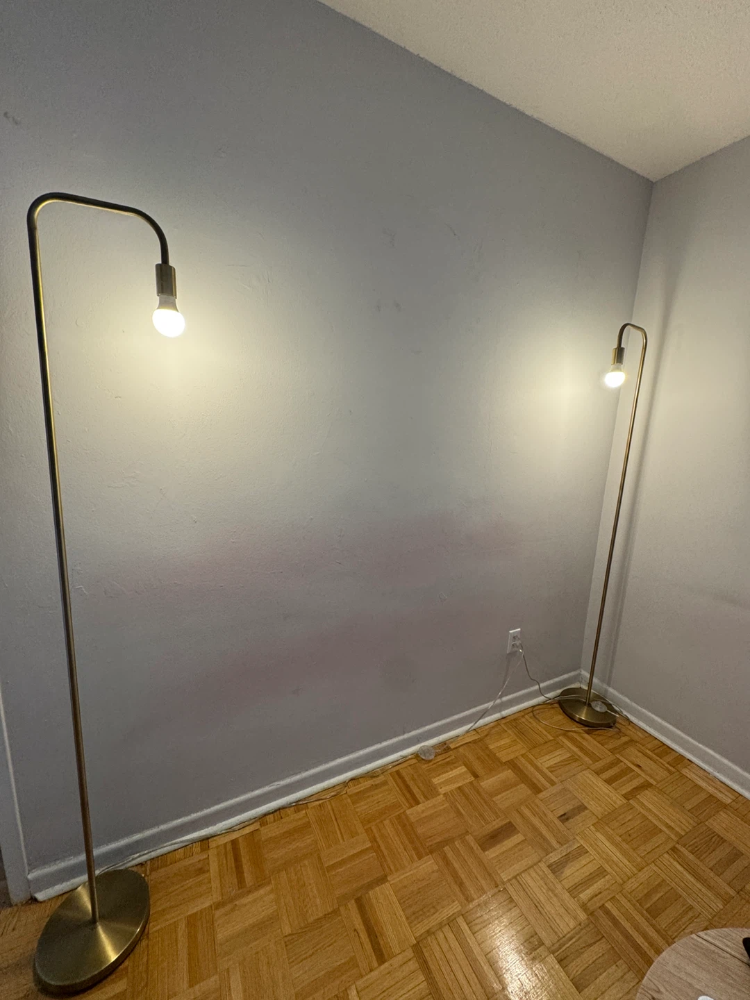2 Minimalist Brass Floor Lamps