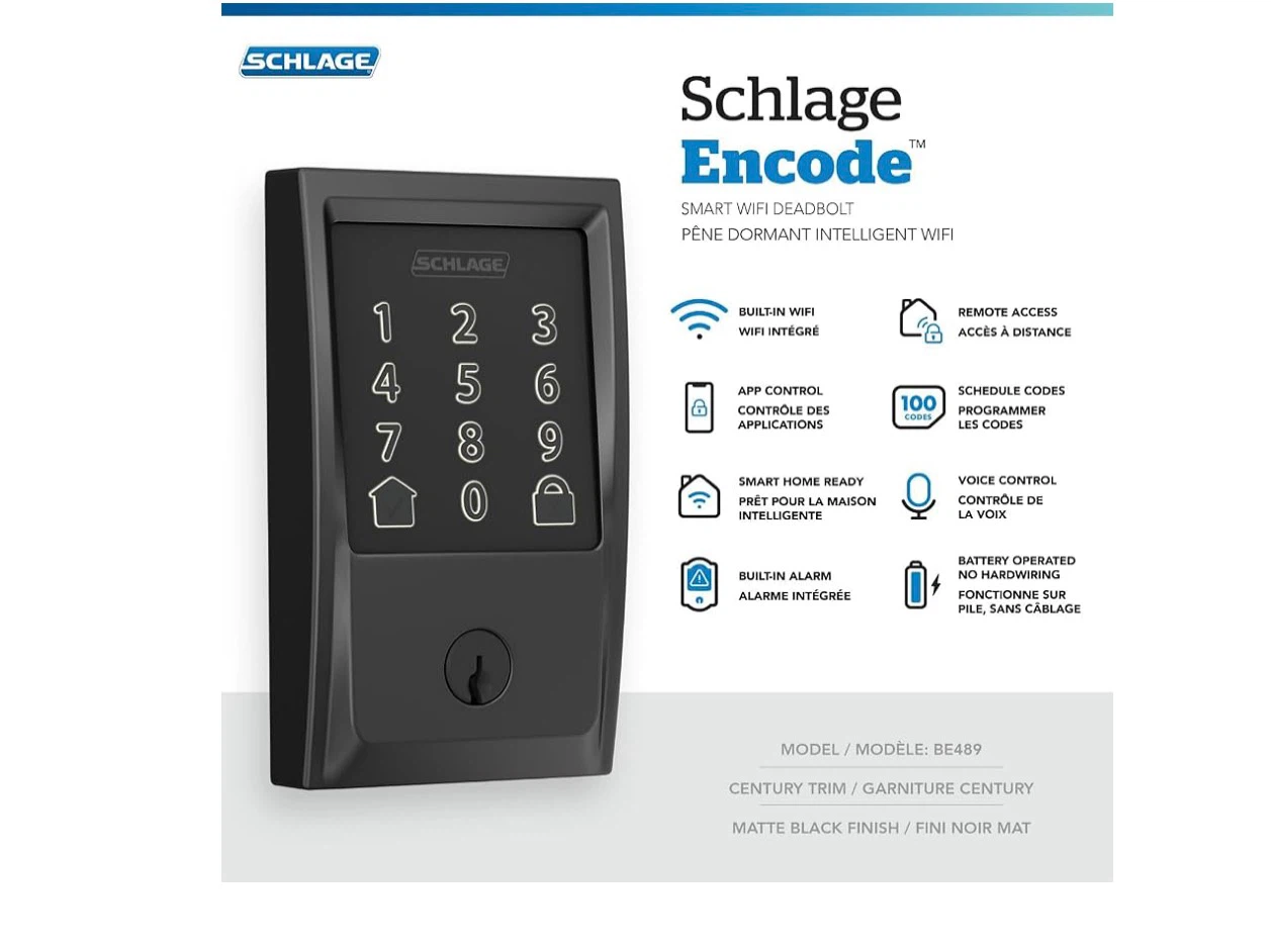 Schlage Encode Smart WiFi Deadbolt - Matte Black - photo 2
