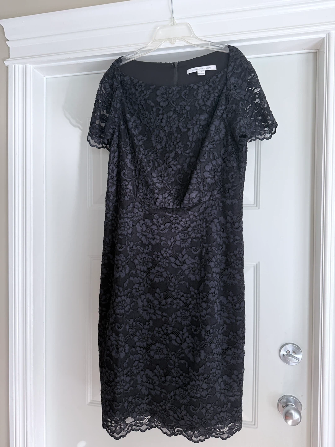 DVF black lace dress