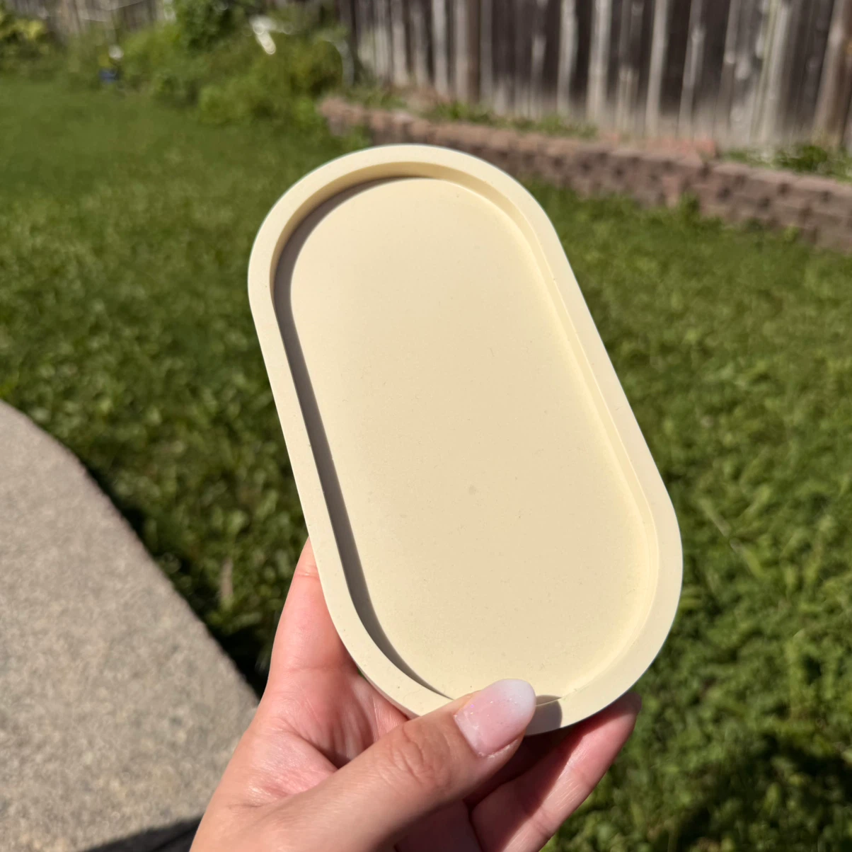 Oval Cream Decorative Tray 🏈 - photo 2