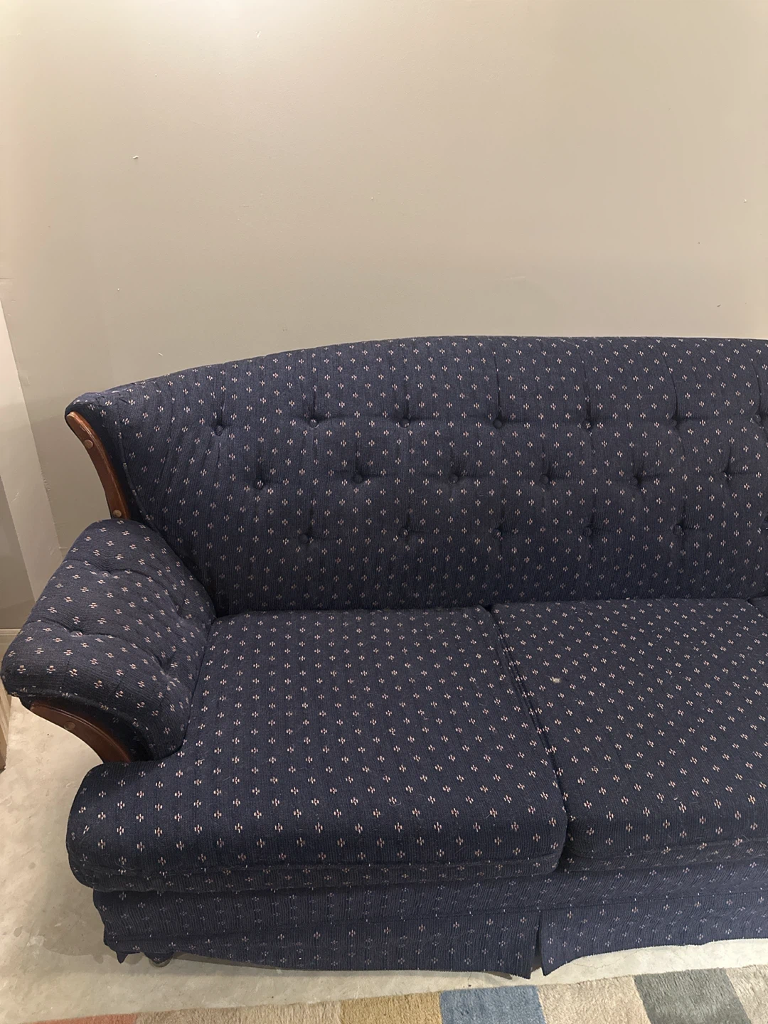 Navy Blue Patterned Sofa - photo 2