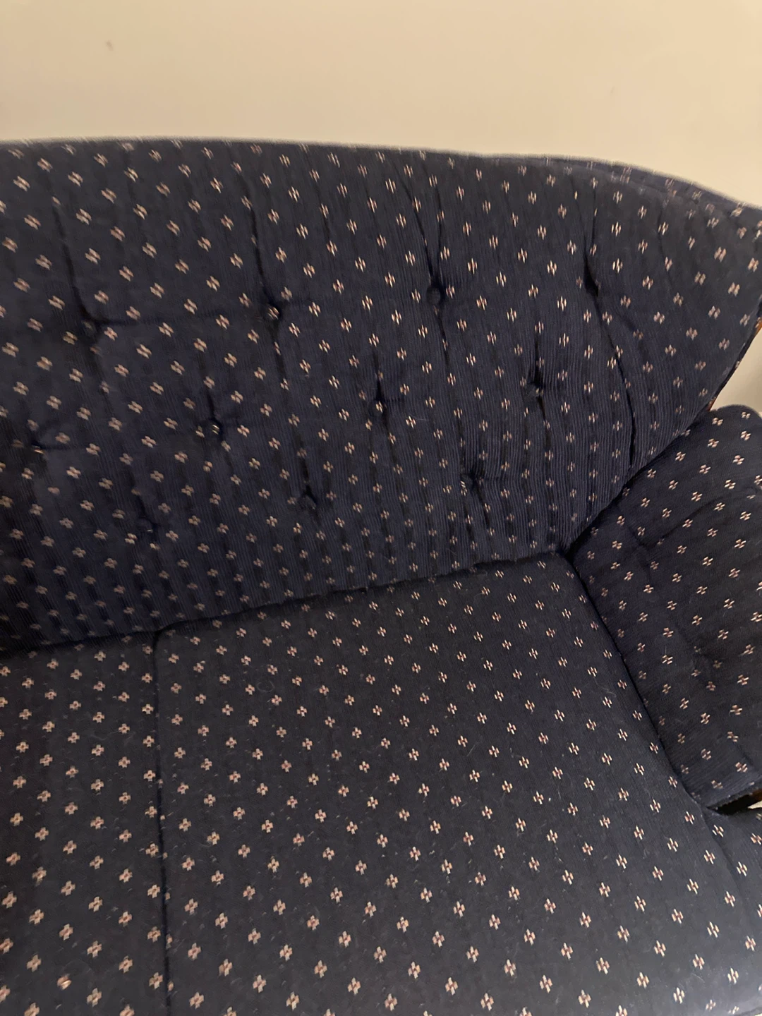 Navy Blue Patterned Sofa - photo 5