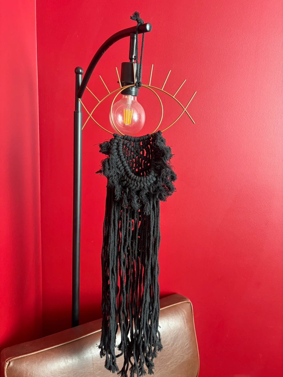 Black Macrame Eye Wall Decor