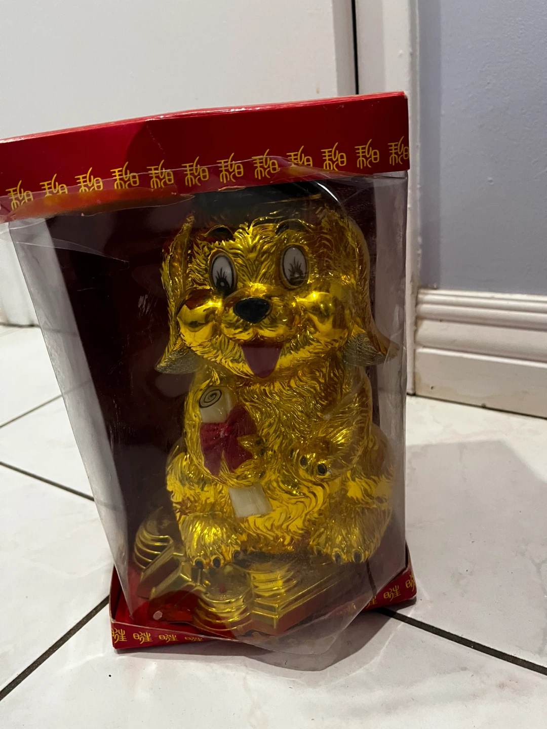🏈Gold-coloured decorative dog figurine - photo 4