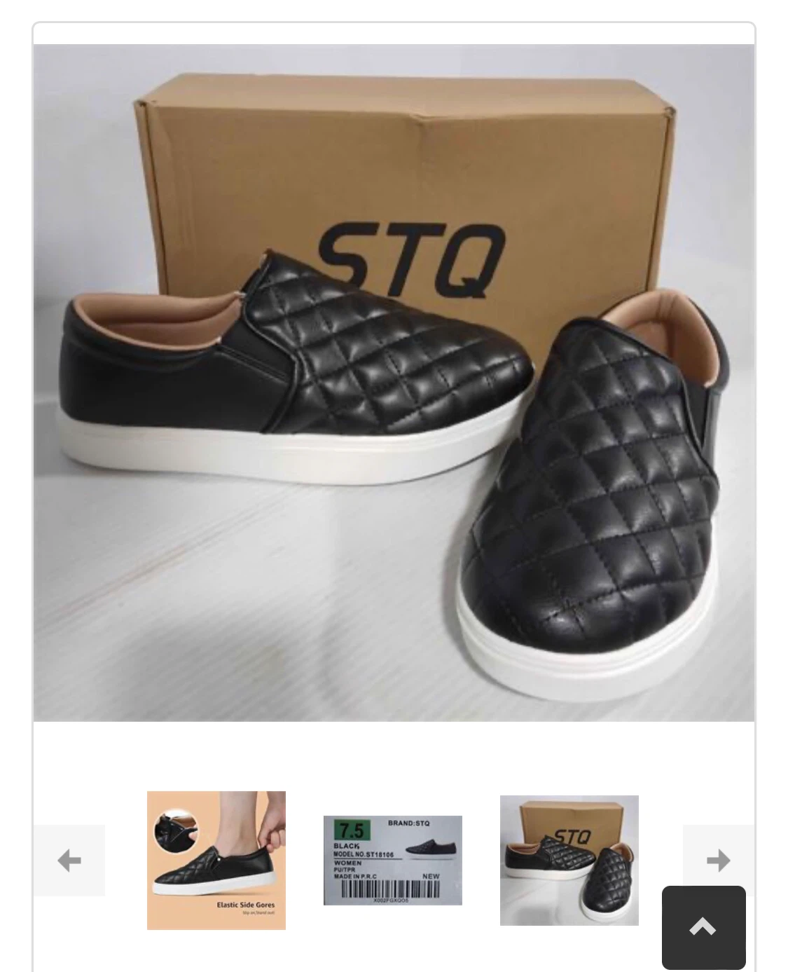 New 7.5 Women's Quilted Slip-on Shoes - Black - photo 2