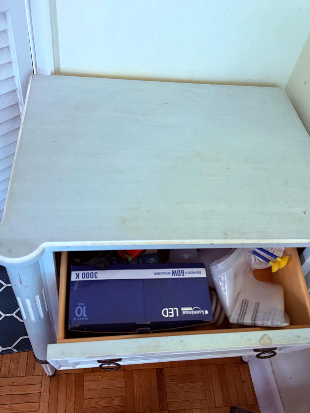 Vintage Style Light Blue Nightstand - photo 2