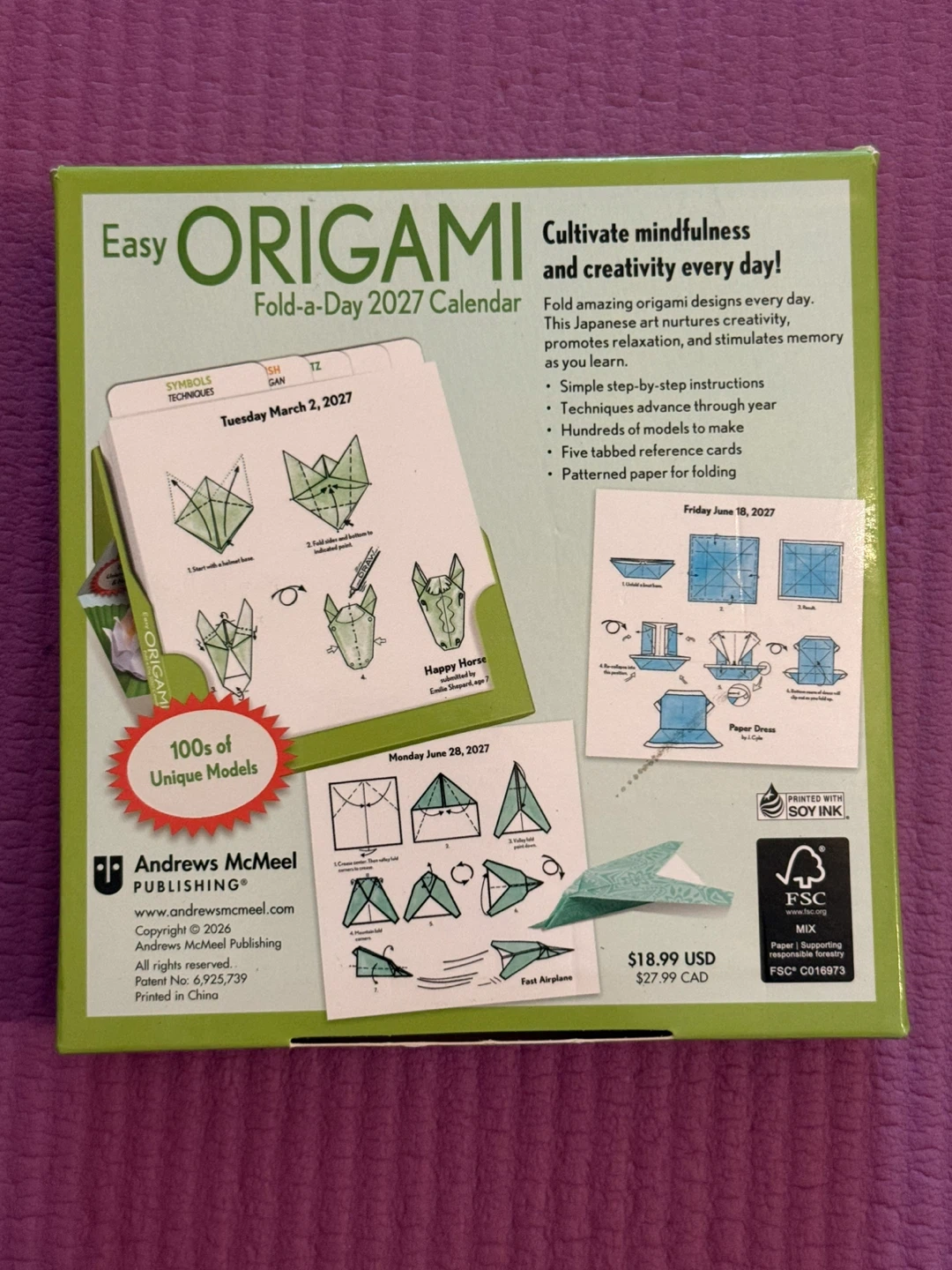 🏈Easy Origami Fold-a-Day 2027 Calendar - photo 3