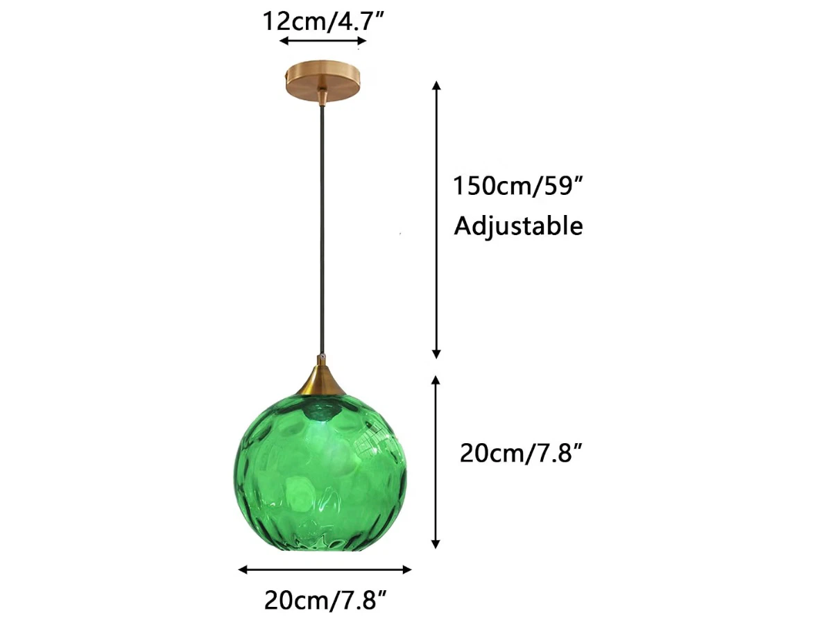 Dark Green Glass Pendant Light - photo 2