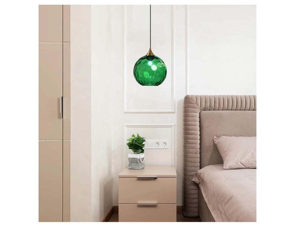 Dark Green Glass Pendant Light - photo 5