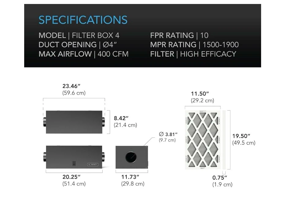 AC Infinity Filter Box 4” - photo 2