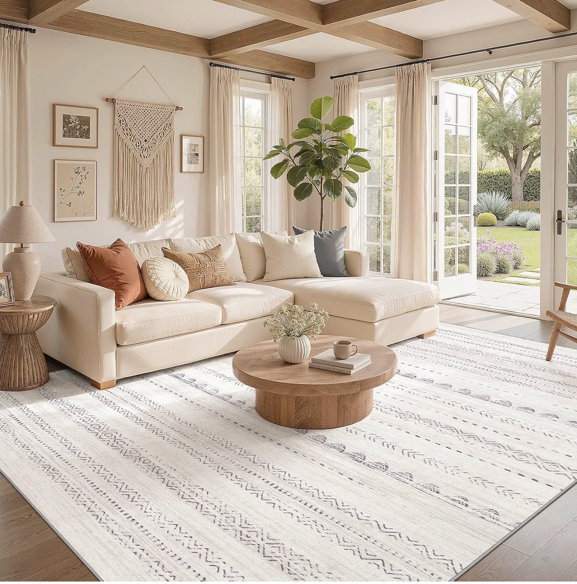 6x9 Area Rug - White and Grey Pattern - photo 2
