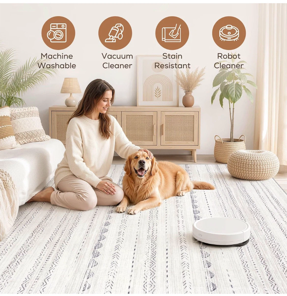 6x9 Area Rug - White and Grey Pattern - photo 3