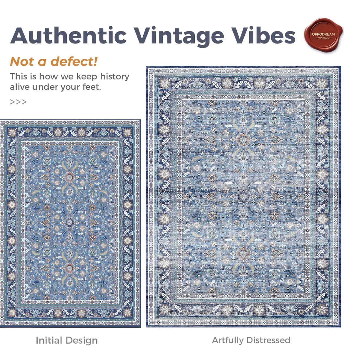 5x7 Feet Oppodream Vintage Style Area Rug - photo 3