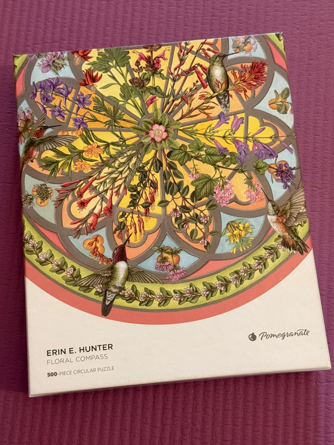🏈Pomegranate Erin E. Hunter Floral Compass 500-Piece Puzzle