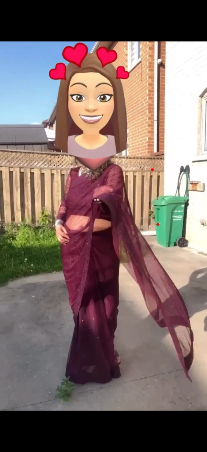 Burgundy Sequin Embellished Saree