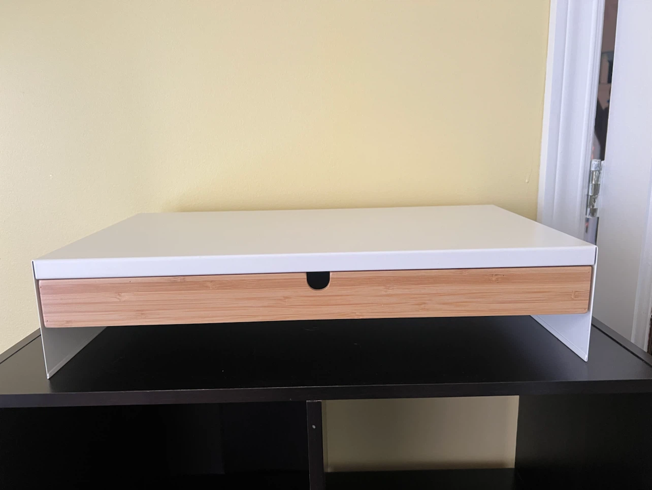 ELLOVEN Monitor stand with drawer, white - photo 2