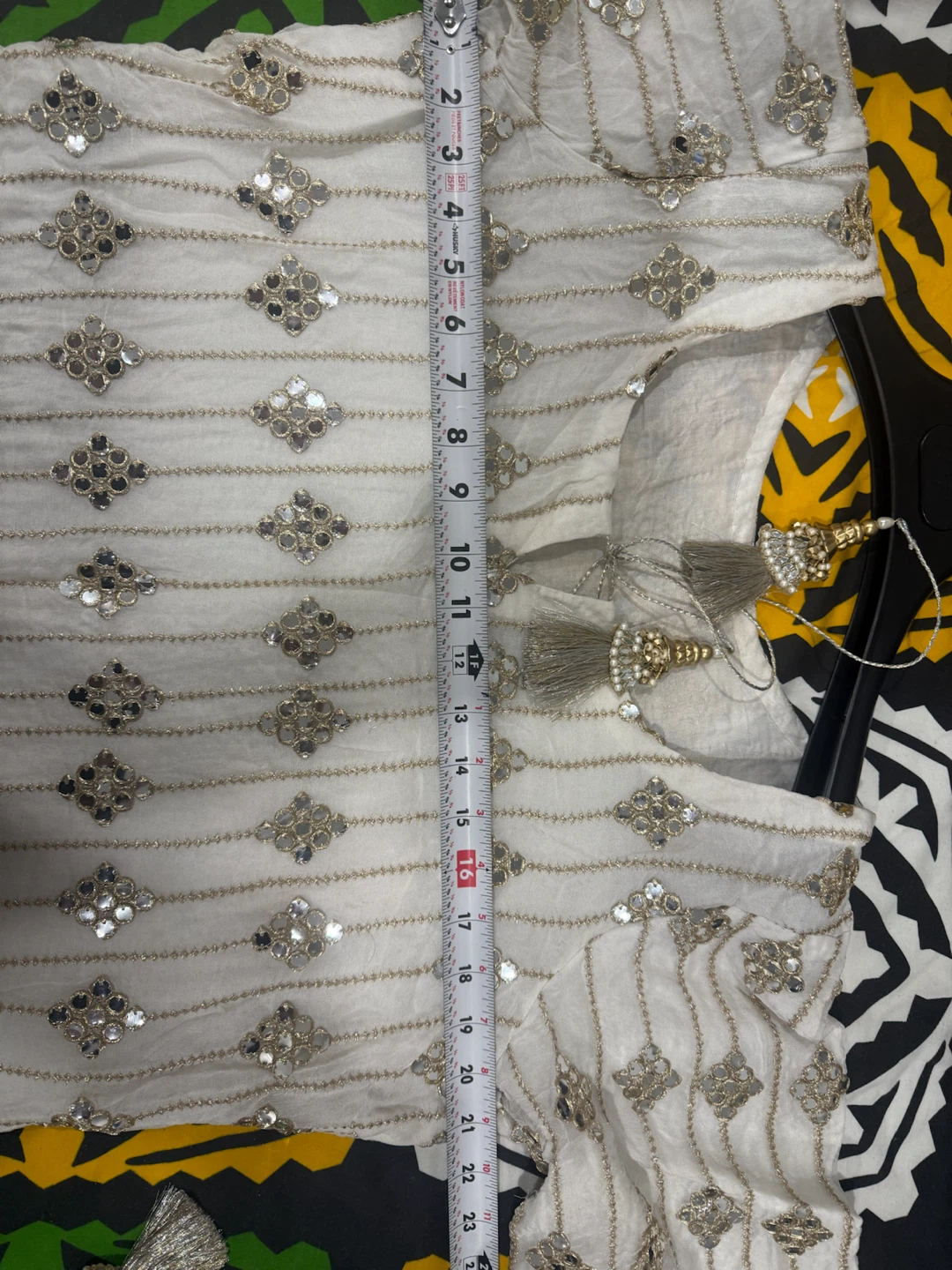 White and Gold Embroidered Traditional Indian Suit Set