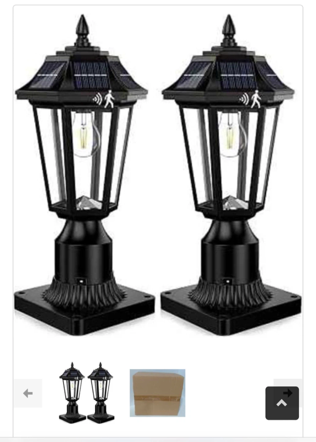 Set of 2 Outdoor Solar Post Lights