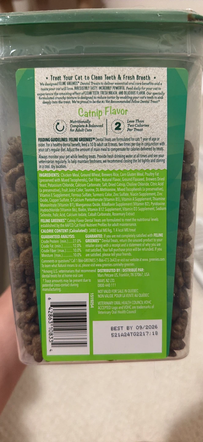 Feline Greenies Catnip Flavor Dental Treats 595g🏈 - photo 2