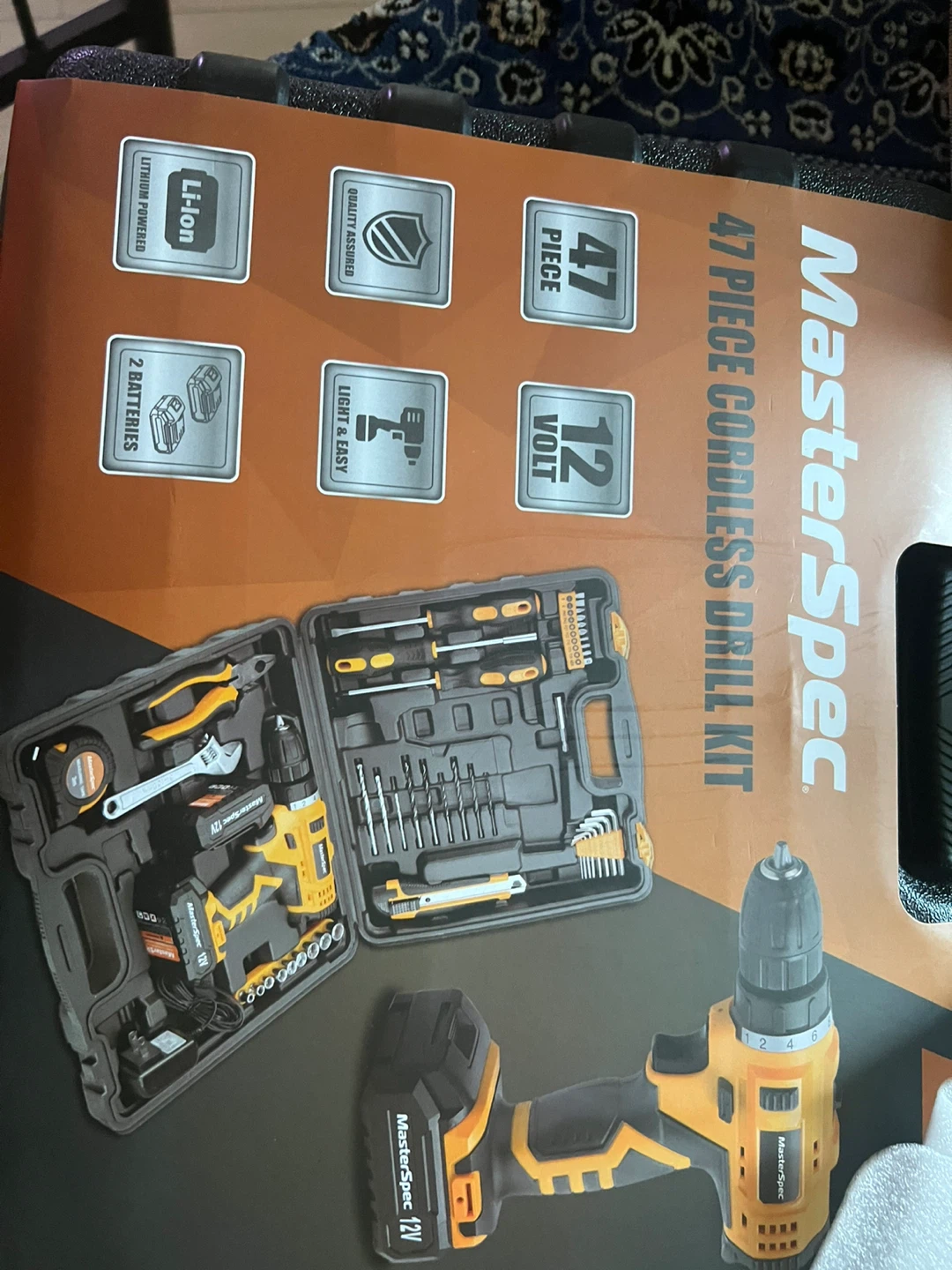 MasterSpec 47 Piece 12V Cordless Drill Kit