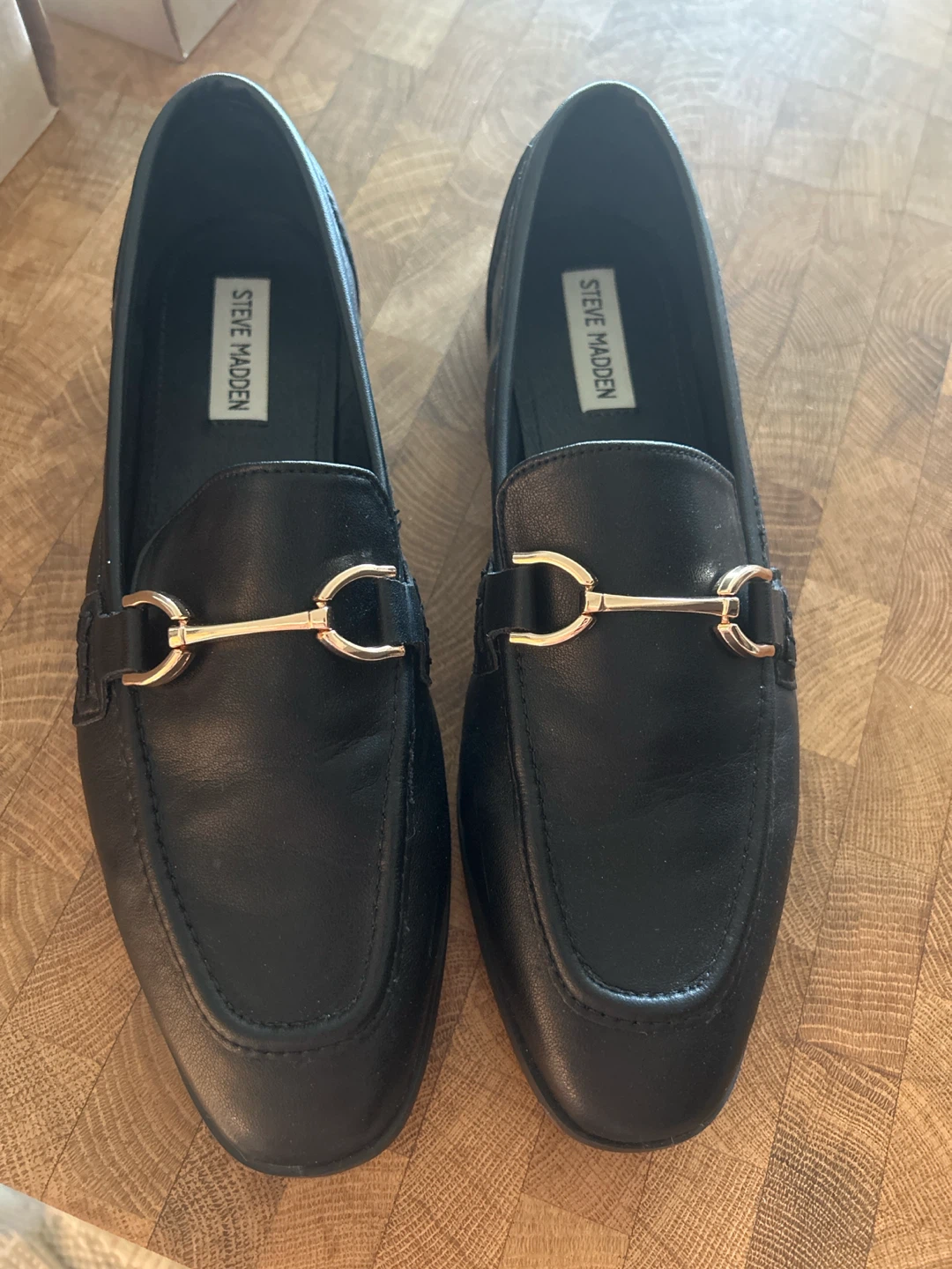 Steve Madden Carrine leather Loafers - Black Size 10
