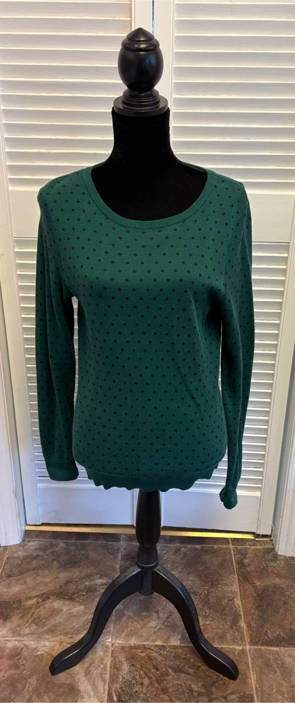 ✨✨Tommy Hilfiger Green Polka Dot Sweater