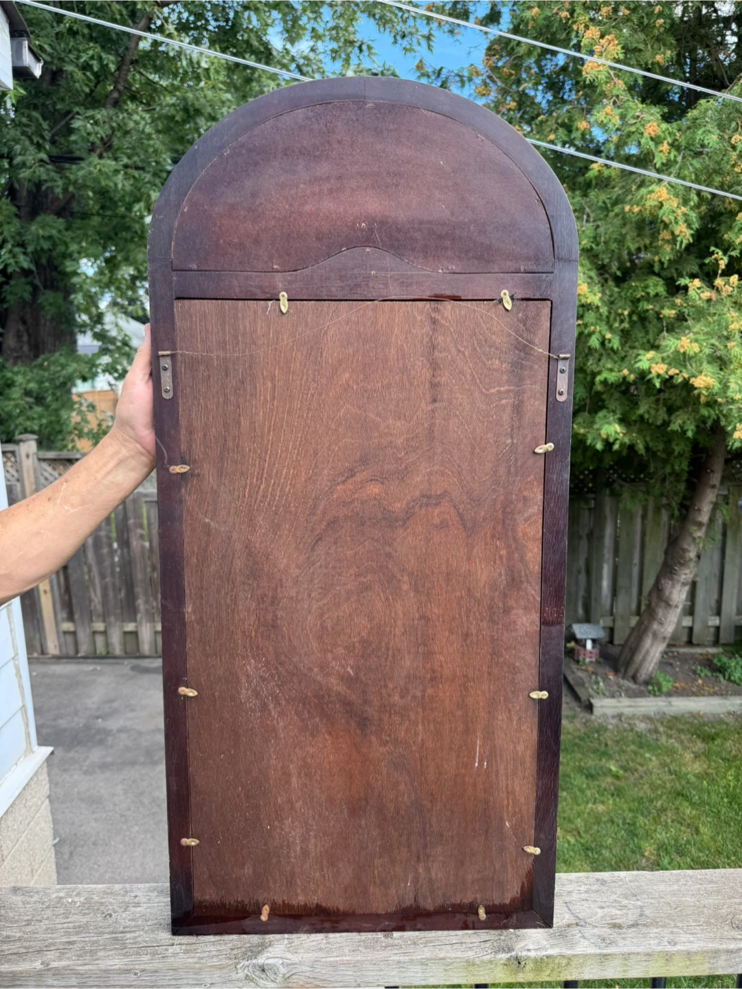 Vintage Arched Wooden Wall Mirror - photo 2