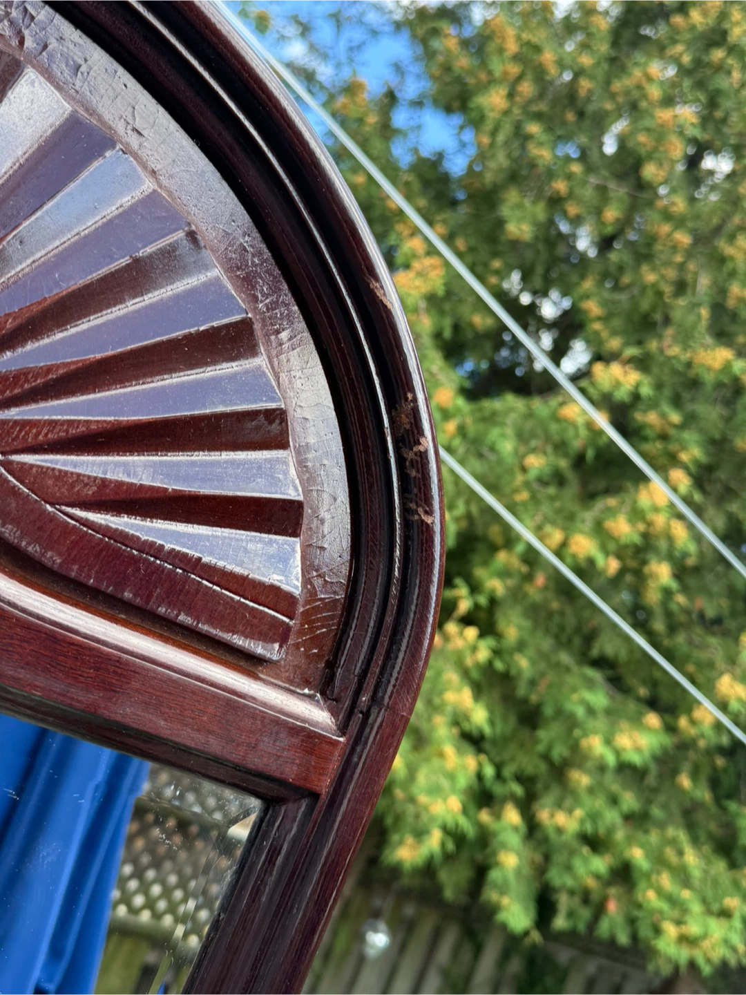Vintage Arched Wooden Wall Mirror - photo 3