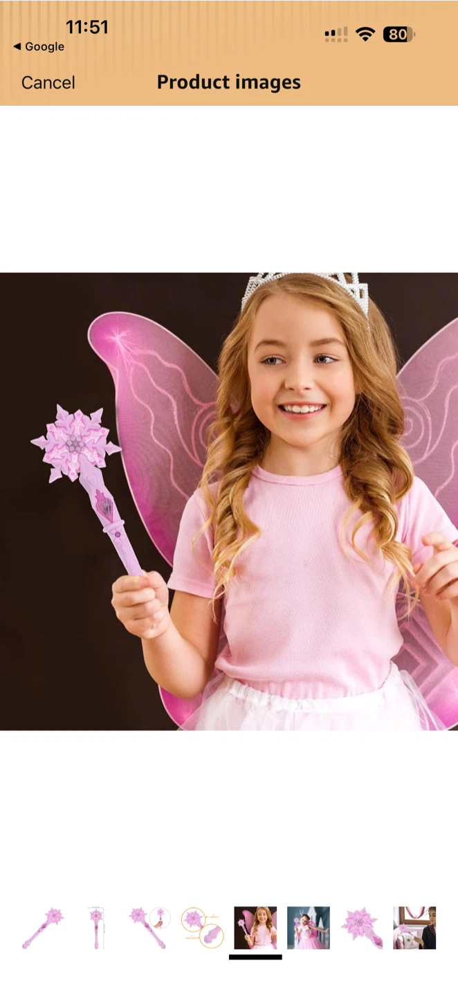 JOINPAYA Pink Snowflake Light-Up Wand