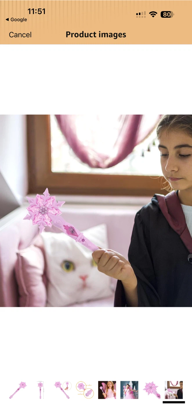 JOINPAYA Pink Snowflake Light-Up Wand - photo 3